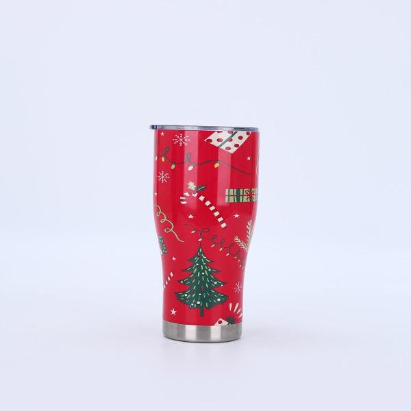 Couvercle simple, moderne, étanche, double paroi, isolée en acier inoxydable, sac de Noël, tasse à café de 900 ml avec poignée, pour le sport extérieur.