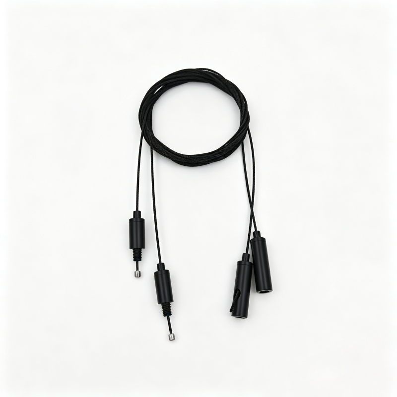 Factory OEM Custom Black Adjustable Cable Gripper Complete Brass Wire Rope EDP Coated Indoor Ceiling Lamp Suspension Accessory