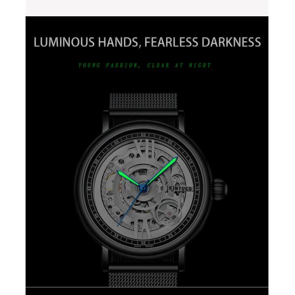 KINYUED simple fashion waterproof manufacturer watches custom logo mechanical automatic watch
