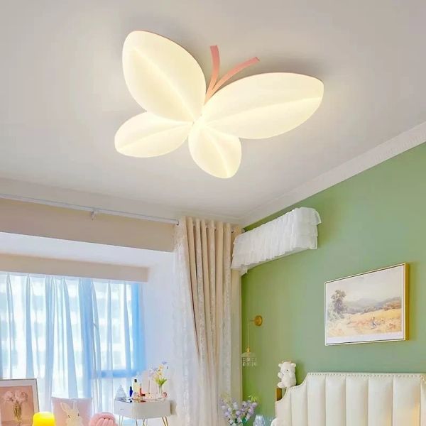 Bedroom Ceiling Lamps Creative Princess Room Little Girl Warm Romantic Butterfly Ceiling Lights(WH-MA-312)