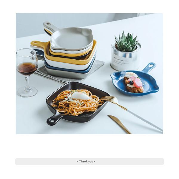 The Nordic Style Ceramic Baking Dishes with Single Handle 5CM Size and Custom Logo