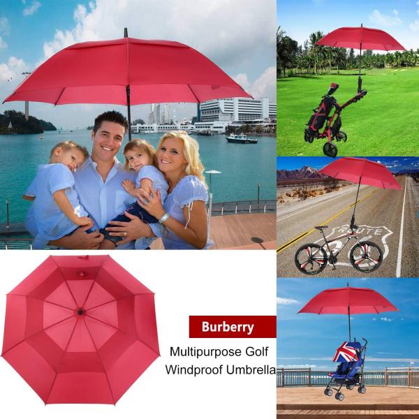 Double Layer Golf Umbrella with Auto Open Hand Close and Personalized Pattern Printing