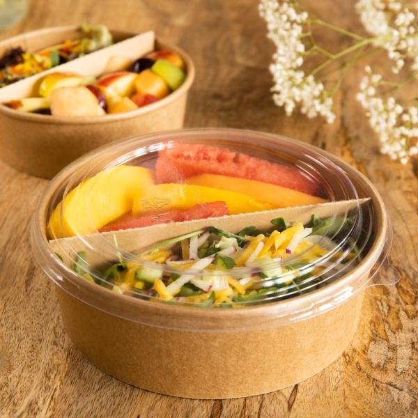 1500ml Disposable Salad Containers Hot Salad Paper Bowl Customization