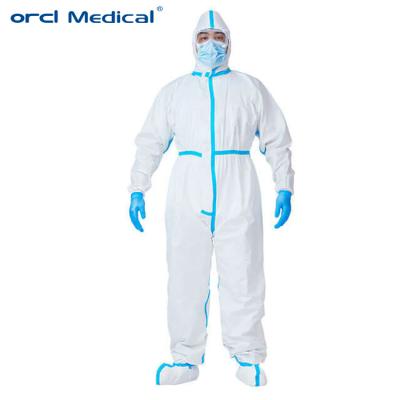 ISO 13688 EN14126 PPE Traje de proteção branco de 185cm