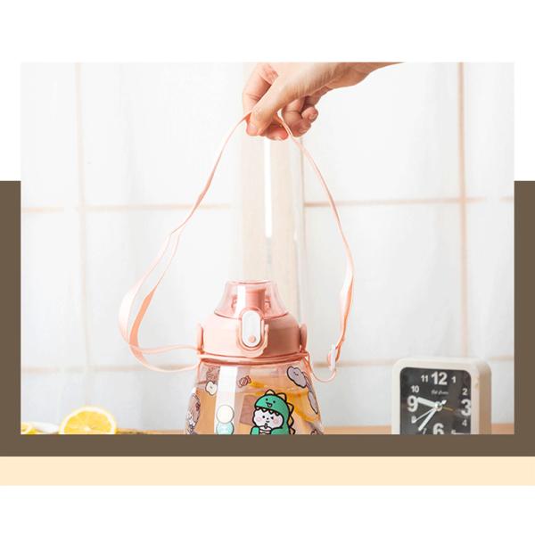 Convenient Wide Mouth Sports Water Bottle 38oz Custom Design Clear Plastic with Straw