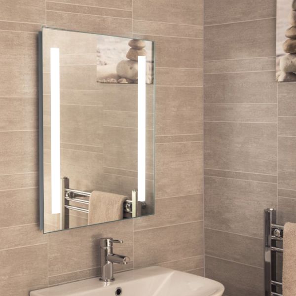 Hotel Frosted Edge Design 3 Color Change LED Anti Fog Bathroom Mirror