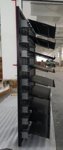 24 Width Wire Gird Frame Modern Retail Wall Shelving 9 Wire Shelves Per Rack