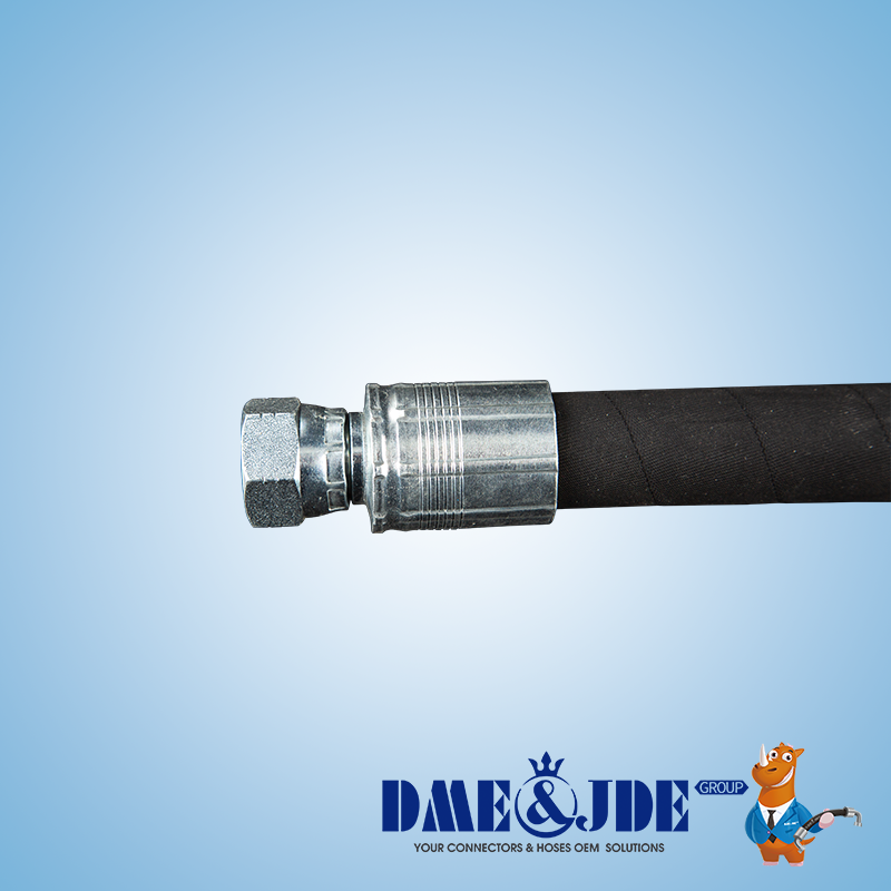 High Temp Wire Spiral Hydraulic Hose Assembly 4 layers For Heavy Machinery