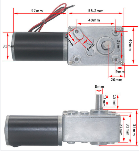 щетка мотора редуктора DC афиши 12V коммутированная с фиксируя кронштейном