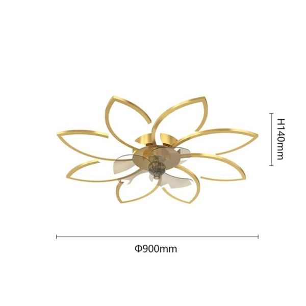 Remote Control Living Dining Table Room Bedrooms Fan Lighting Fixtures Petals led Ceiling fan light(WH-CLL-57)