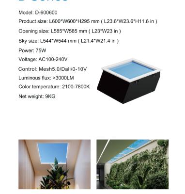 Factory  Artificial LED Skylight with Remote And App Control