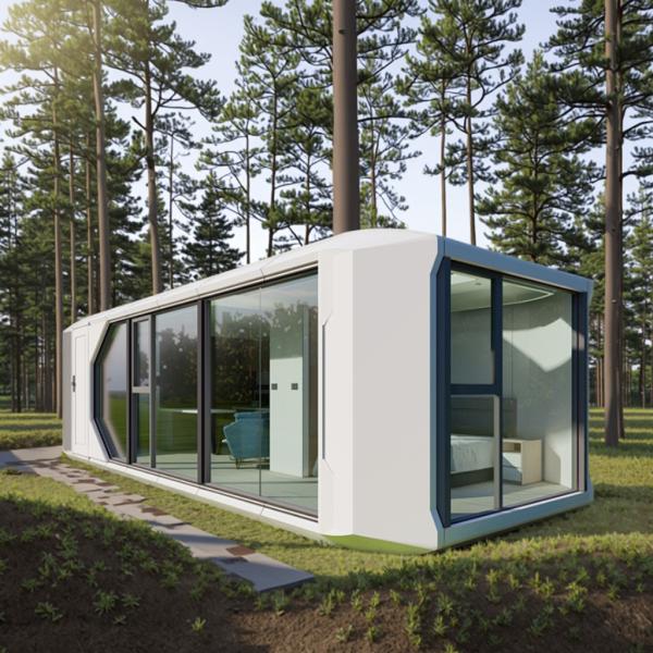 Space Capsule Room Exterior Glass 6mm 12A Hollow Glass Steel Entrance Door With Intelligent Access Control System