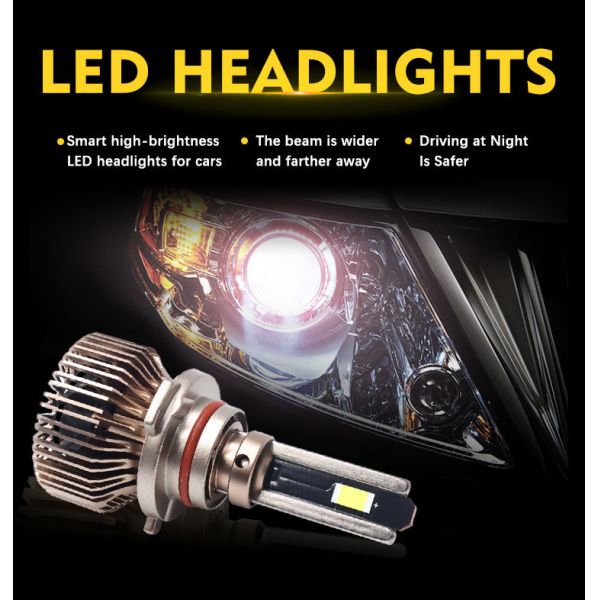 New YOUCHESHI Y8 Gold 120W 24V Cool White Light 6500K Aluminum & Brass 9000LM Universal Car Headlight LED Bulb 9005