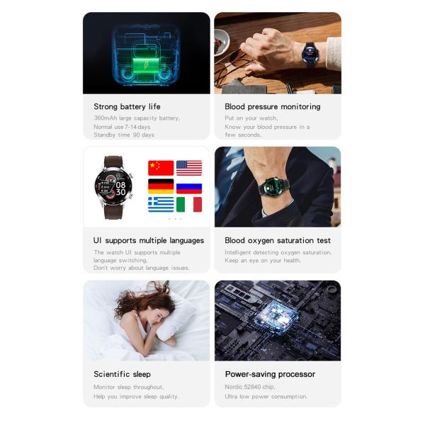 Водоустойчивый спорт нордические 52840 умный наблюдает Bluetooth 5,0 64MB