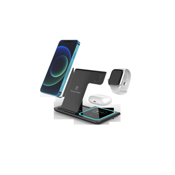 3 в 1 Контейнер складной быстрой беспроводной зарядки пользовательский логотип для телефона наушники IWatch