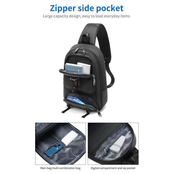 Fabrica mayorista de gran capacidad bolso de hombro de viaje multifuncional bolso de eslingas bolso de pecho Crossbody masculino