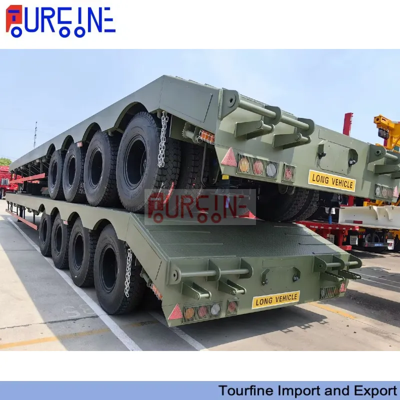 70 Ton 7 Axle Low Bed Semi Trailer Heavy Duty for Mining Construction