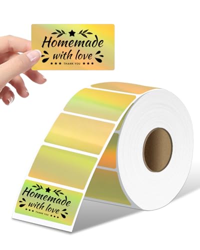 Handmade Adhesive PVC Sticker Roll Transparent Waterproof Holographic Label Paper for Clothing Bottle Promotion Use