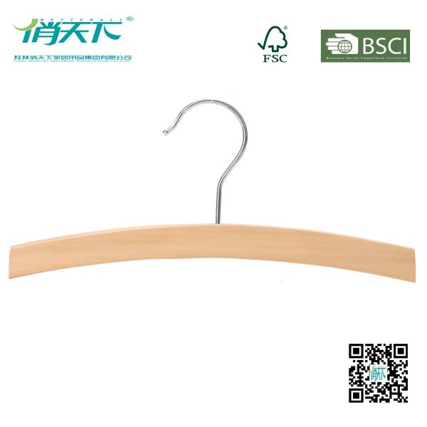 Betterall Natural Burly-wood Laminated Shirt Hanger with Cross-bar