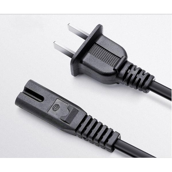 Deluxe 10A/16A 125V 2pin  black  power cable  0.5m1m2m3m copper power cord