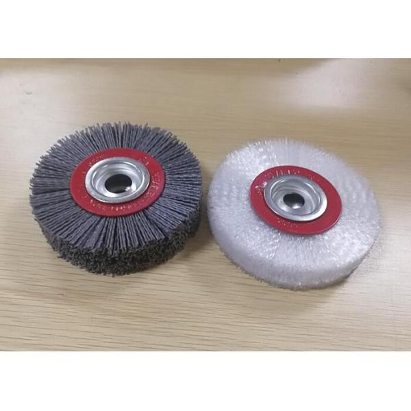 White Color Abrasive Nylon Wheel Brush / Nylon Sanding Wheel 12.7mm Inner Hole