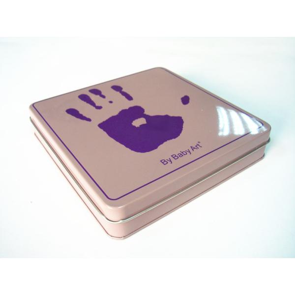 Жестяные коробки искусства младенца выдвиженческие, коробка металла квадрата печатания ладони