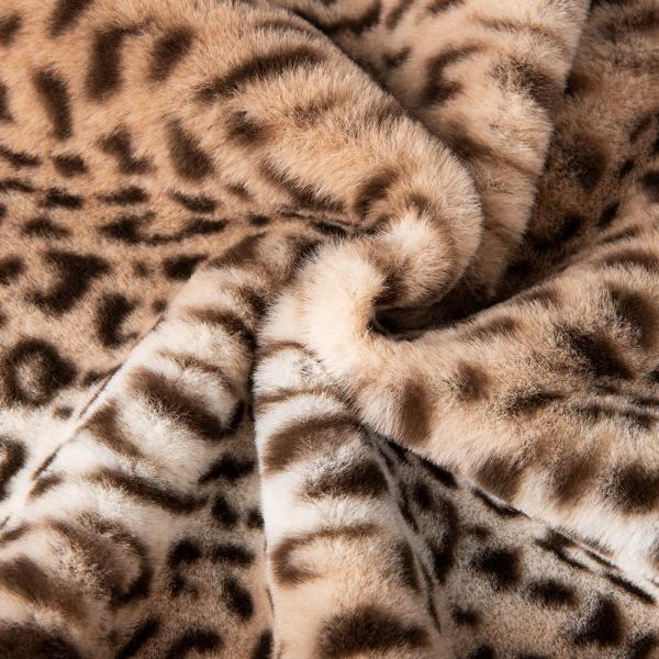 100% Poliéster Super Soft Leopard Impress Rabbit Fur Fabric de pele falsa para design de moda