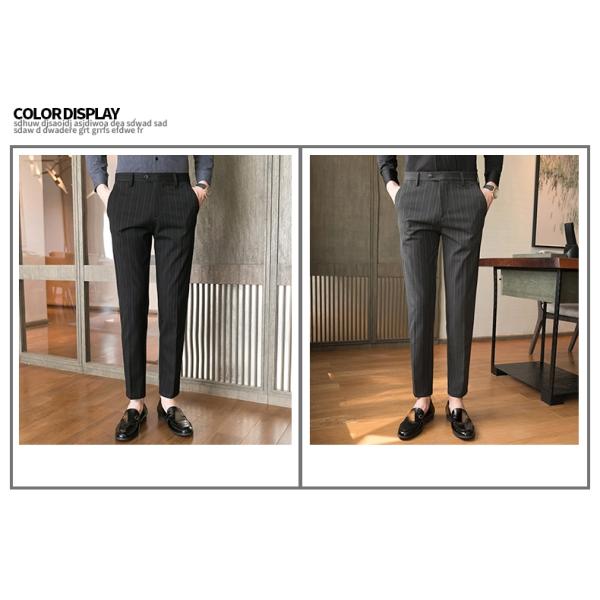 Осенние формальные брюки для мужчин толстые полосы и дизайн средней талии Плюс размер брюки