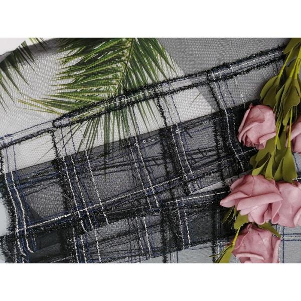 Военно-морской флот Тюль цепляет 100 100% полиэстер дворов ткани Sequin