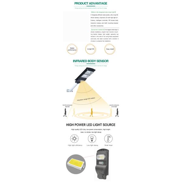 CE 3000K - 6500K  hotesale all in one 30w solar led street light