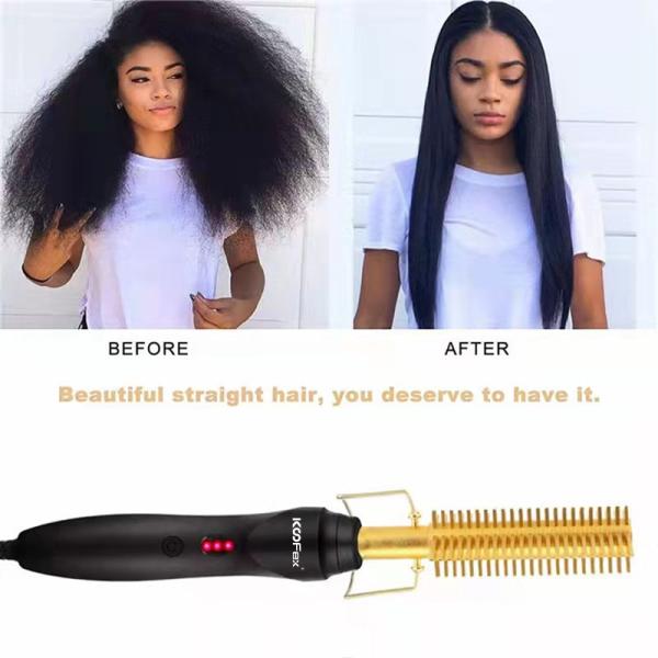 Do Straightener quente do cabelo do agregado familiar o endireitamento elétrico cerâmico do cabelo penteia a ondulação passa aquecido escova