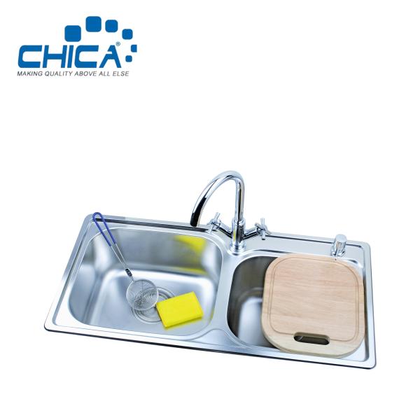 Stainless Steel Kitchen Sink For Hotel Double Bowl Kitchen Sink For House Topmount Kitchen Sink For RV
