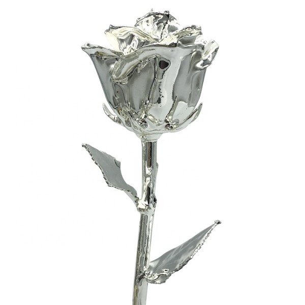 Silver  Dipped Rose With High Quality Gift Box Forever Gold Rose for Mother's Day Gift and Christmas Gift