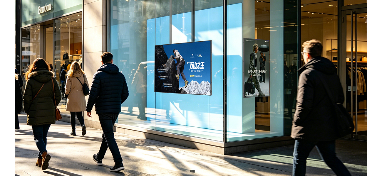 2500 Nits LCD Advertising Display Digital Poster for Shop & Store Window Display
