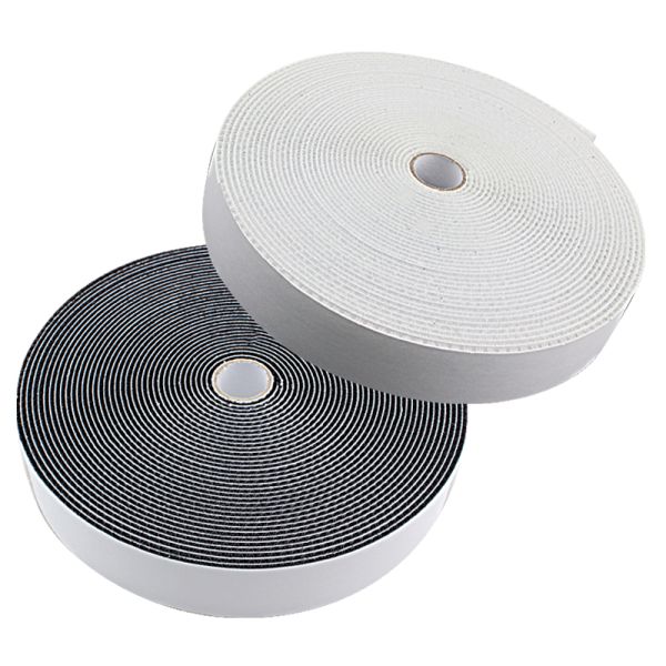 In-stock strong adhesive hook and loop tape for sofa wholesale, fixed screen window self-adhesive tape, cuttable, reusable strip tape