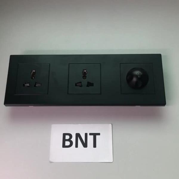 square silver aluminum panel multimedia hotel room wall socket/hotel tv media wall plate