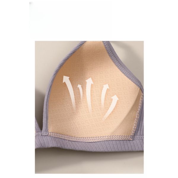 Wholesale 2024 Women Pure Cotton Thong Panties With Bra Set Hot Selling Women Bra With Panty Set Cotton