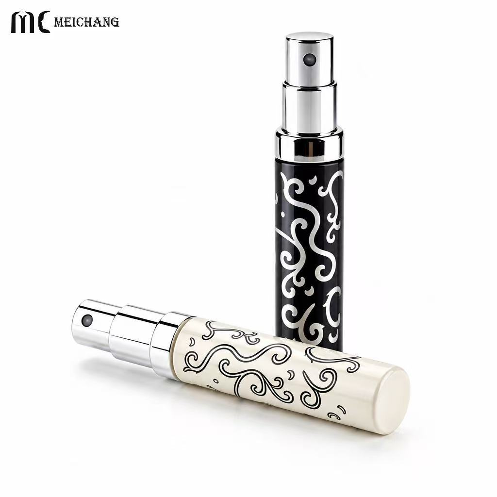 Vintage Engraved Metal Perfume Atomizer, 3ml Refillable Portable Fragrance Spray Bottle (MC-1209)