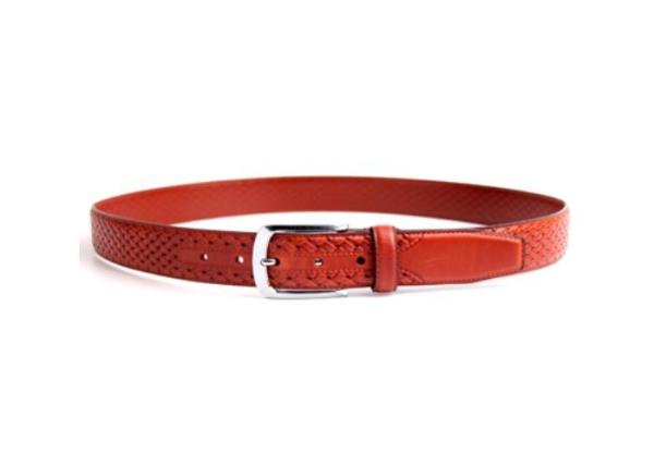 Handmade 3.5CM Mens Embossed Leather Belt For Jeans Slacks