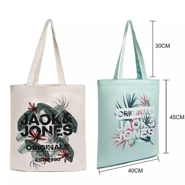 15KG Carry 12oz Black Reusable Grocery Cotton Tote Bags