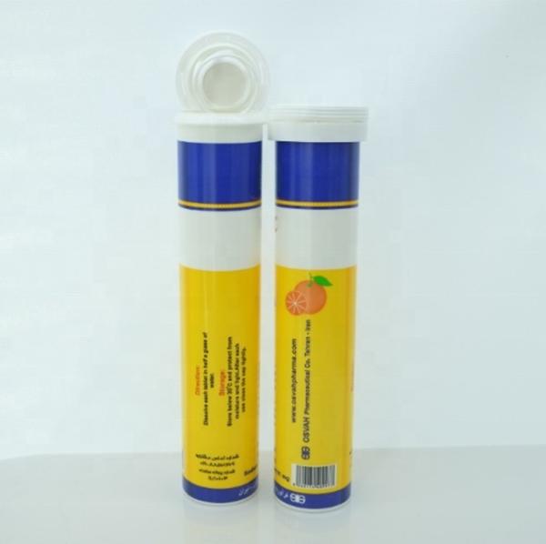 Bouteilles en plastique de couleur personnalisée pour VC Tablettes effervescentes Récipient capsule