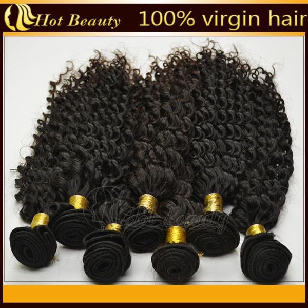Custom Natural Black Remy Virgin Human Hair Extensions Deep Wave