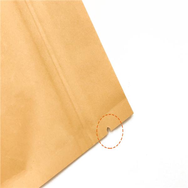Food Grade Zipper Kraft Paper Pouch , Dry Food Stand Up Pouch With Window