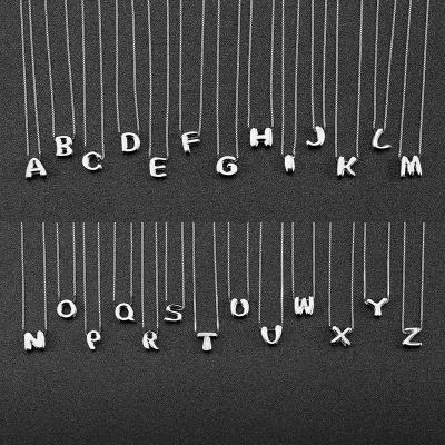 Fashion Minimalist Jewelry 925 Sterling Silver Simple Necklace 26 Alphabet Letter Necklaces For Women