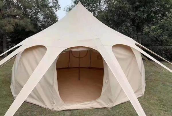 Impermeável 3000MM revestido 285G Algodão Camping Outdoor Lotus Tents 5*5*3M