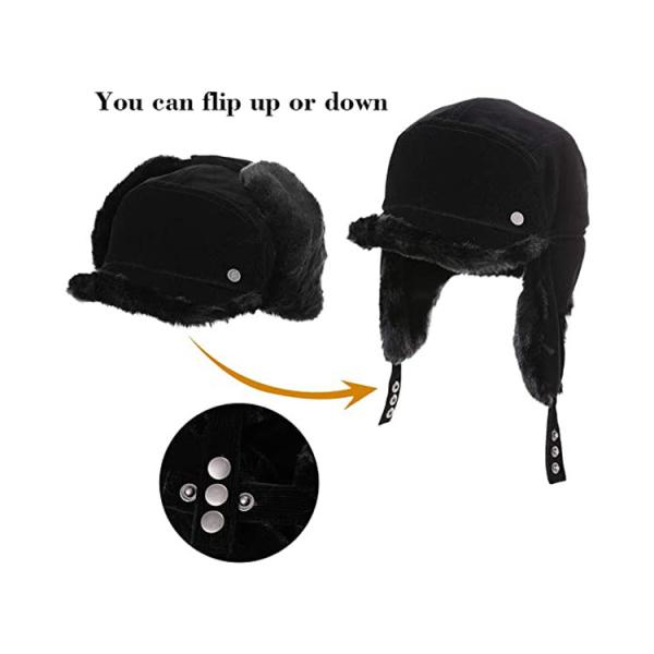 Шляпа Trapper зимы людей 56cm кожаная теплая с мехом