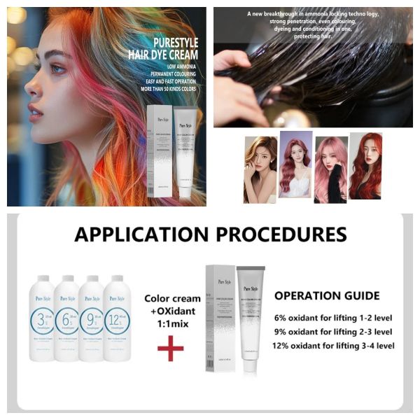 Private Label Hair Coloring Product Organic Hair Dye with 47 Colors Hair Dye Cream Wholesale Hair Color Manufacturer