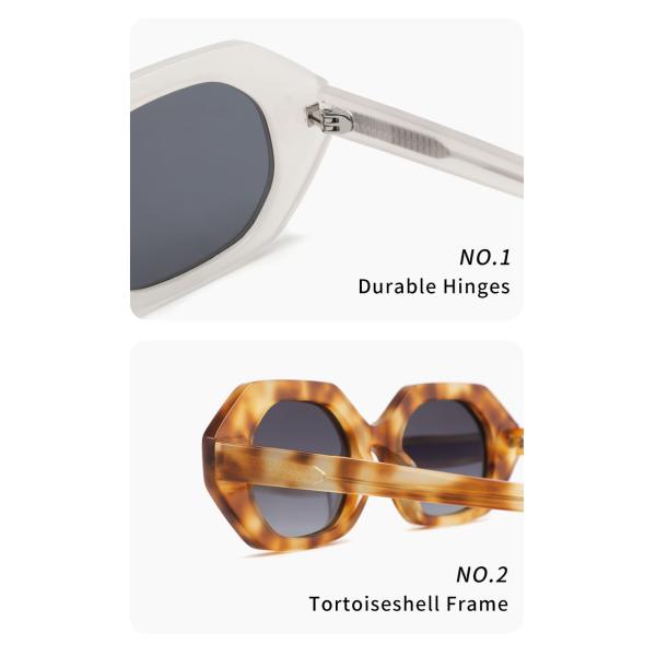 Мода полигонального объектива солнечных очков ацетата рамки круглого овального геометрическая