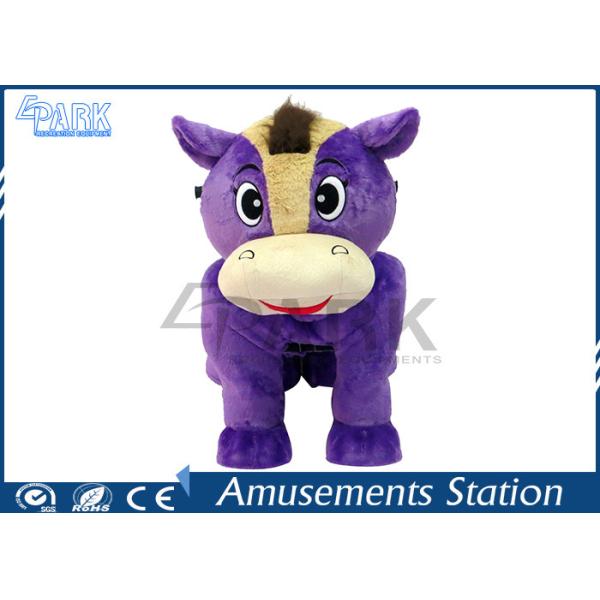 Lovely Plush Mechanical Riding Horse 200 Pounds Support Music Play