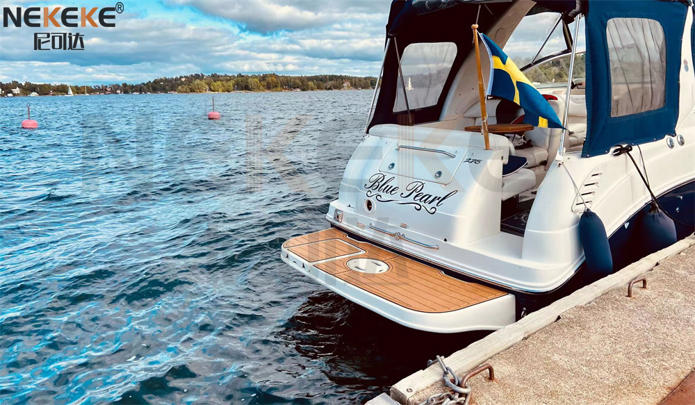 2003 Sea Ray 260 Sundancer Swim Platform EVA Faux Teak Deck Flooring Marine Mat Pad